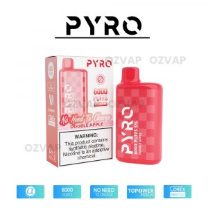 PYRO Vape 6000 Puffs 5% Double Apple