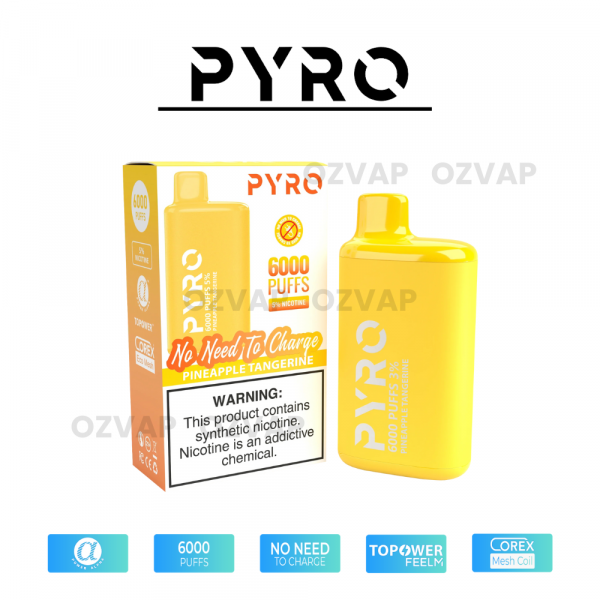 PYRO Vape 6000 Puffs 5% Pineapple Tangerine